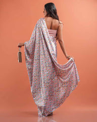 ETHNIC FUSION PRINTED SILK SAREE