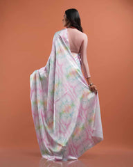 ETHNIC FUSION PRINTED SILK SAREE