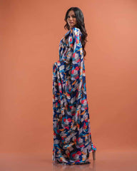 ETHNIC FUSION PRINTED SILK SAREE