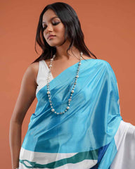 ETHNIC FUSION PRINTED SILK SAREE