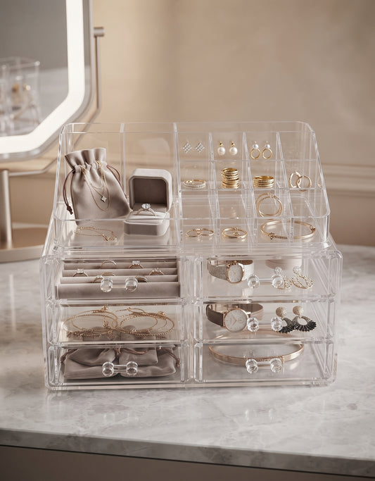 Transparent Makeup & Jewelry Organizer