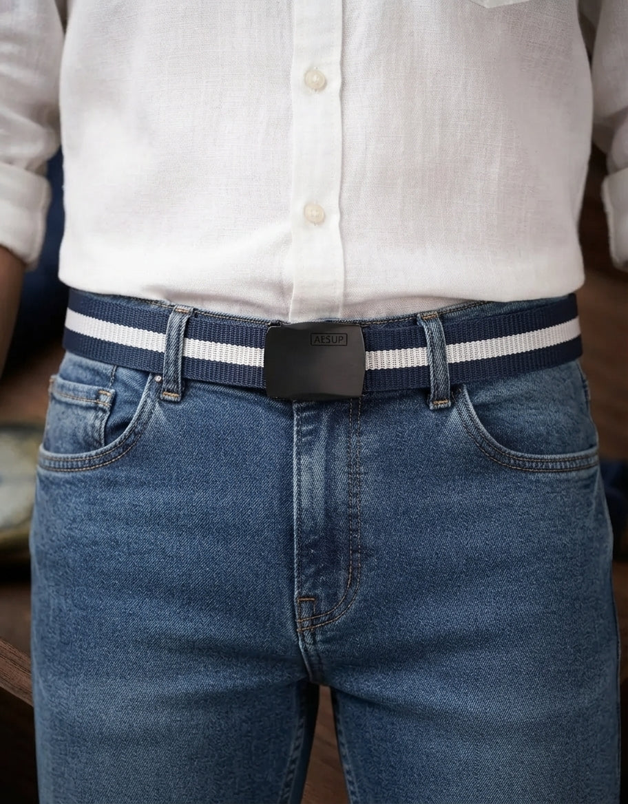 Men's Single Pin Buckle Nylon Belt