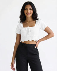 SHORT SLEEVE CROP TOP