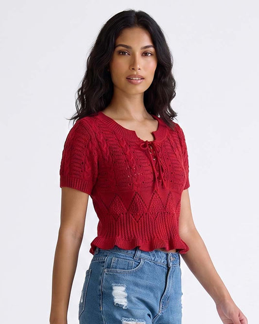 SHORT SLEEVE CROP TOP
