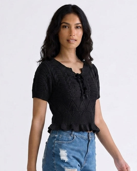 SHORT SLEEVE CROP TOP