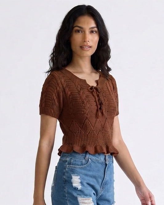 SHORT SLEEVE CROP TOP