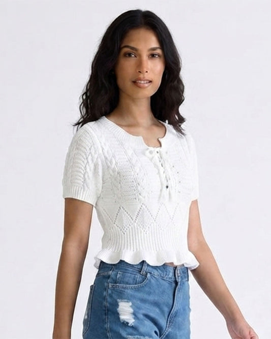 SHORT SLEEVE CROP TOP